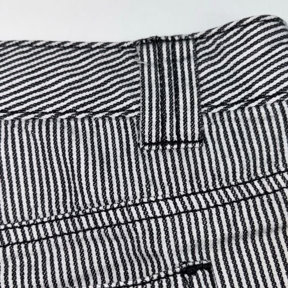 Roxy Low-Rise Railroad Stripe Cotton Shorts Pockets Black Cream Size 5 - Picture 9 of 12